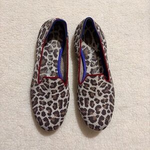 Rothy's The Loafer Mocha Spot Womens Size 8 Cheetah Leopard EUC Slip On Flat